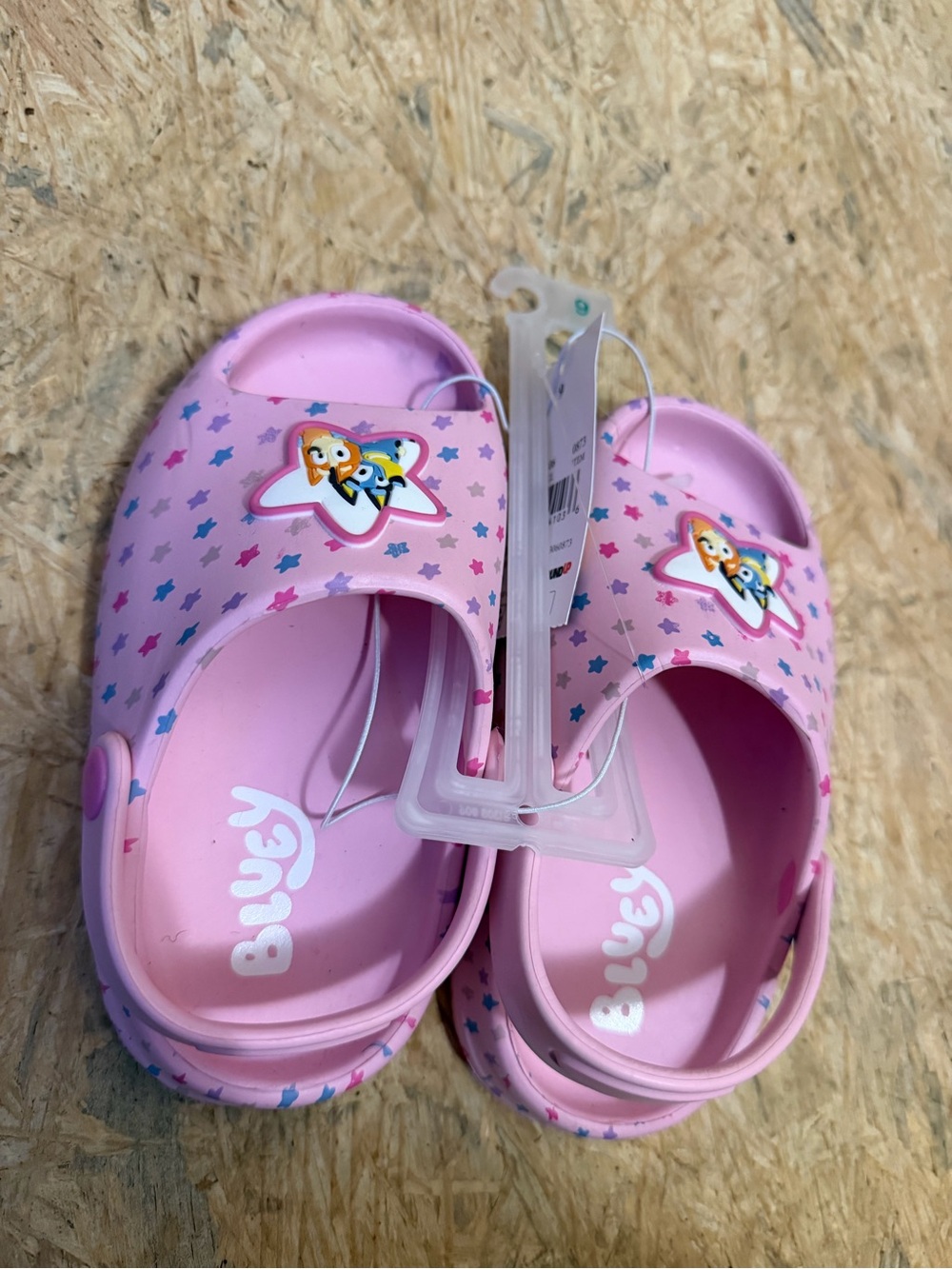 Bluey toddler 9 Kids' Pink Star Slip-On Clogs